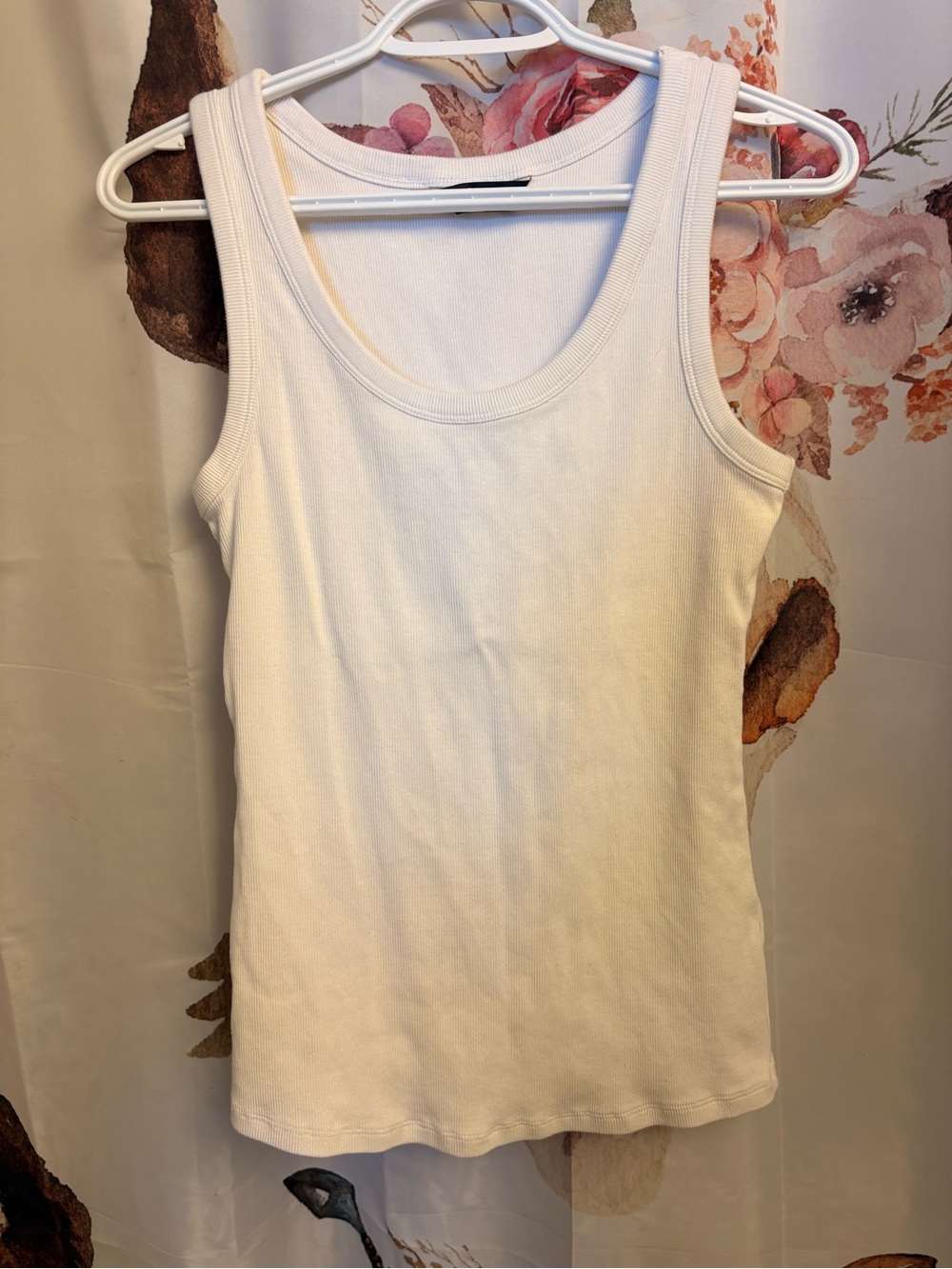 Classic White Ribbed Tank Top